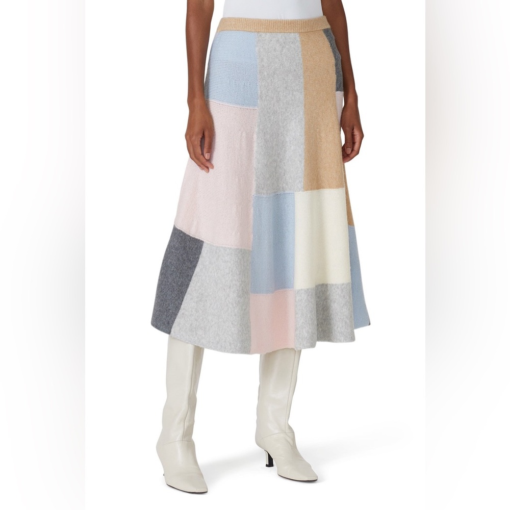 Adam Lippes Multicolor Patchwork A-Line Skirt